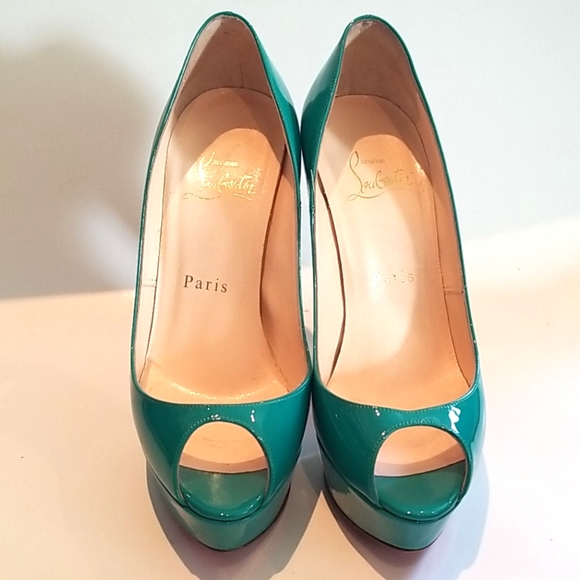 Christian Louboutin Banana 140 Patent Jade Sz 36 - Picture 2 of 7
